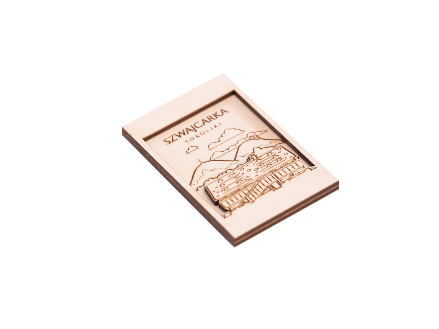 Magnes drewniany dwuwarstwowy - Szwajcarka